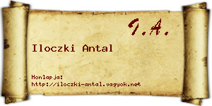 Iloczki Antal névjegykártya